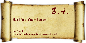 Balás Adrienn névjegykártya